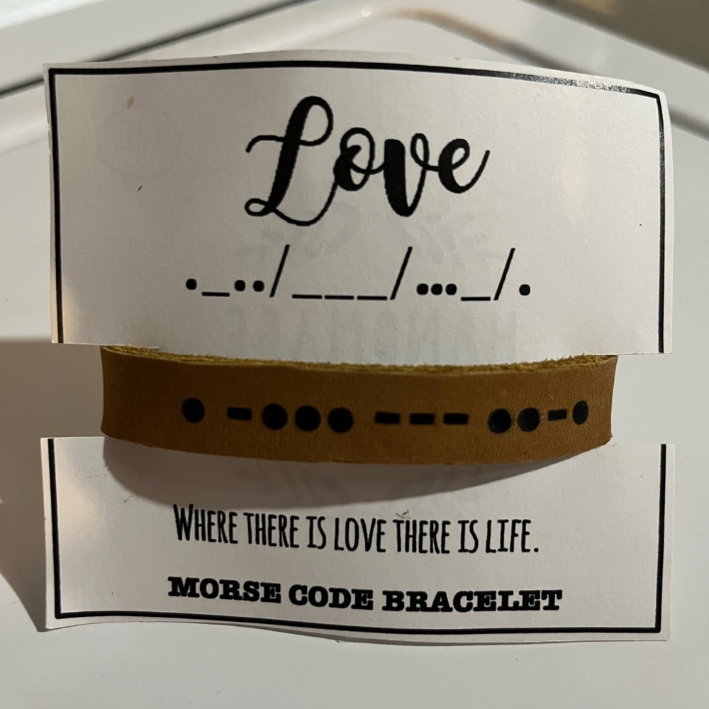 Genuine Leather Morse Code Bracelet